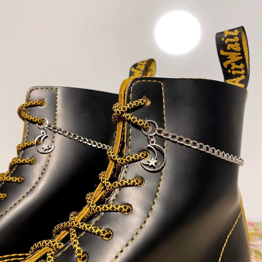 Silver Moon & Star Charm Anklet Chains for Boots & Skates - Picture 3 of 5